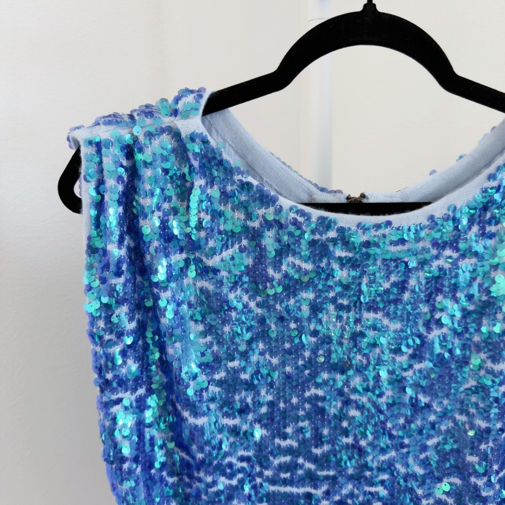 Pilcro Anthropologie $158 Sweater Size Small Cashmere Blend Sequin Mermaid (NEW) - Picture 3 of 7